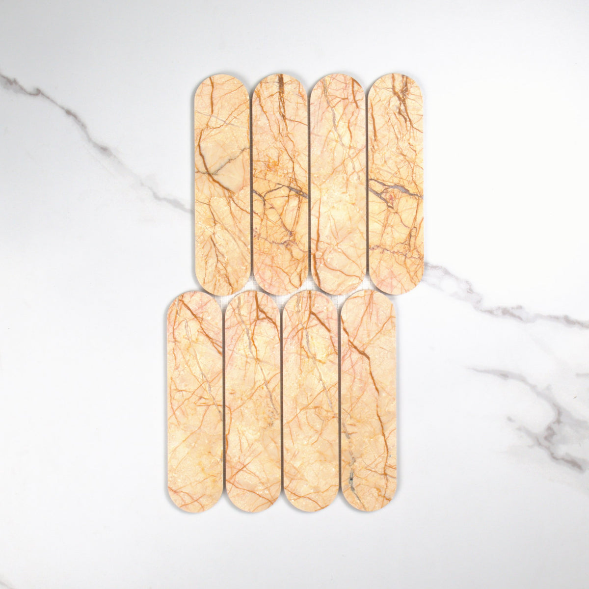Elementa Cream Block Cylinder Mosaic 50x198mm top view