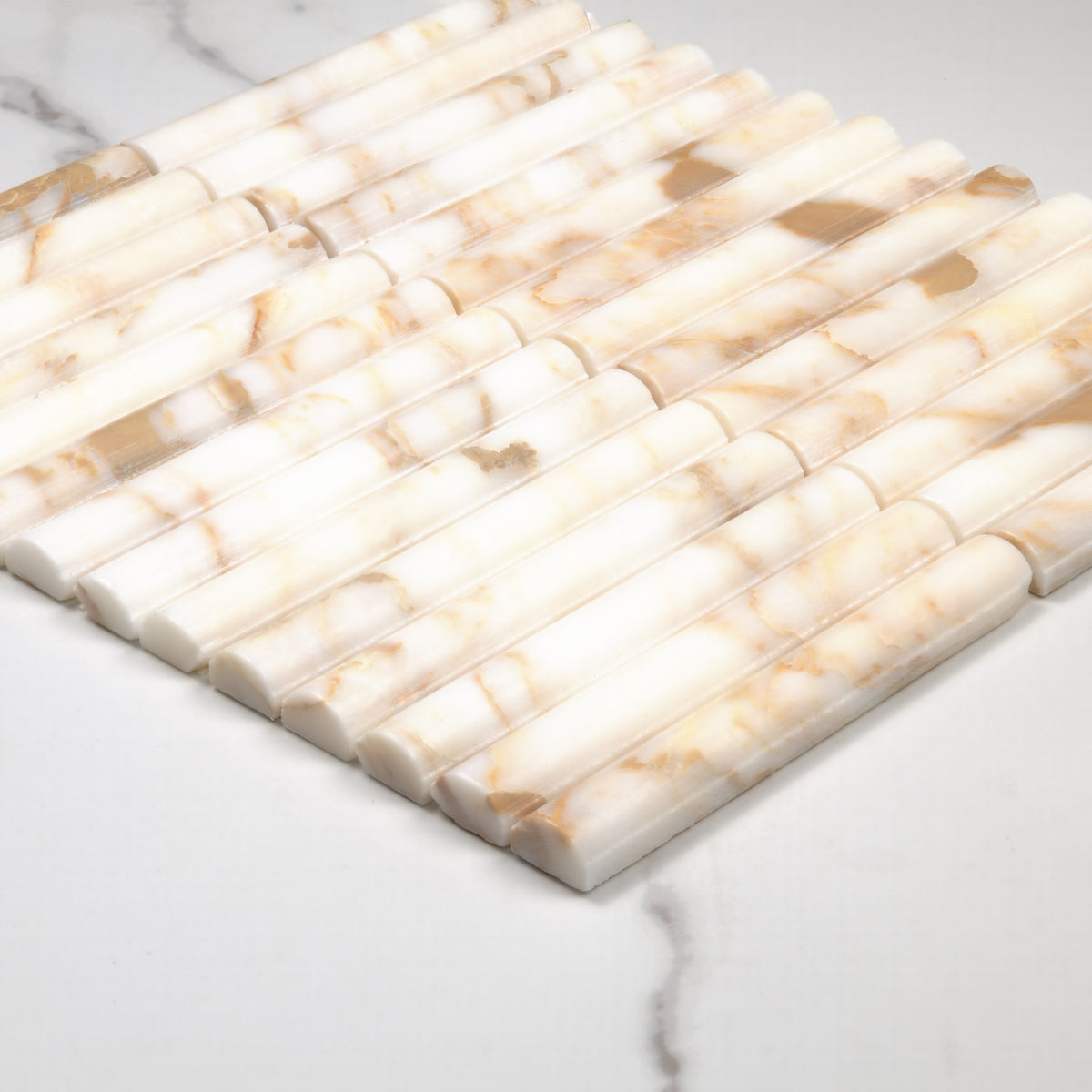 Elementa Cream Block Fluted Mosaic 20x148mm angle view