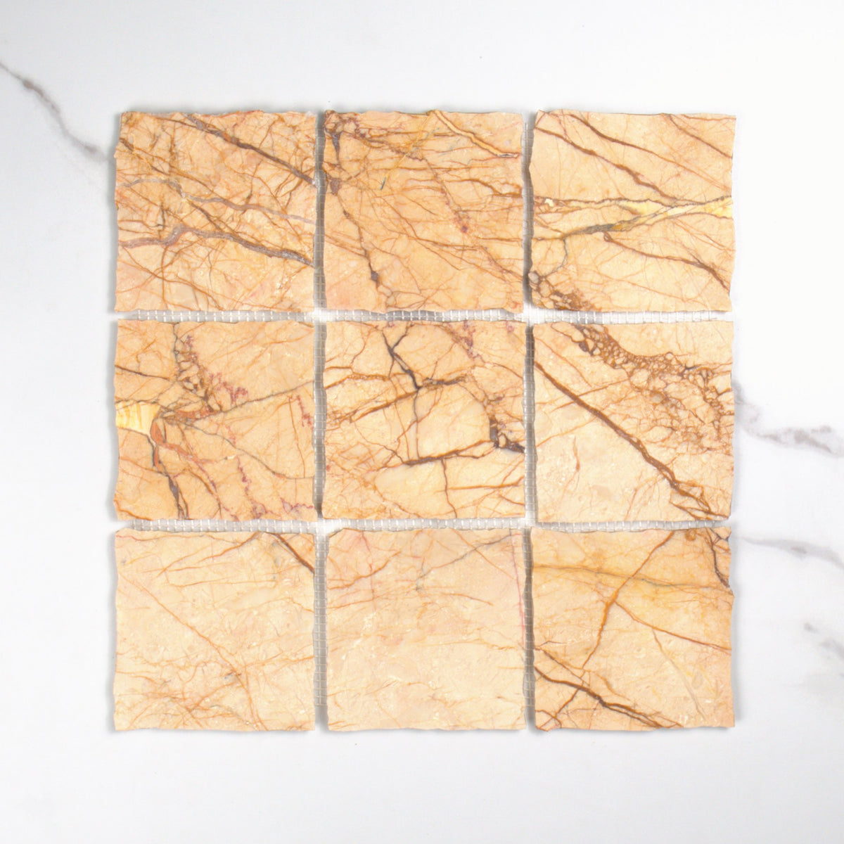 Elementa Cream Block Mosaic 100x100mm top view
