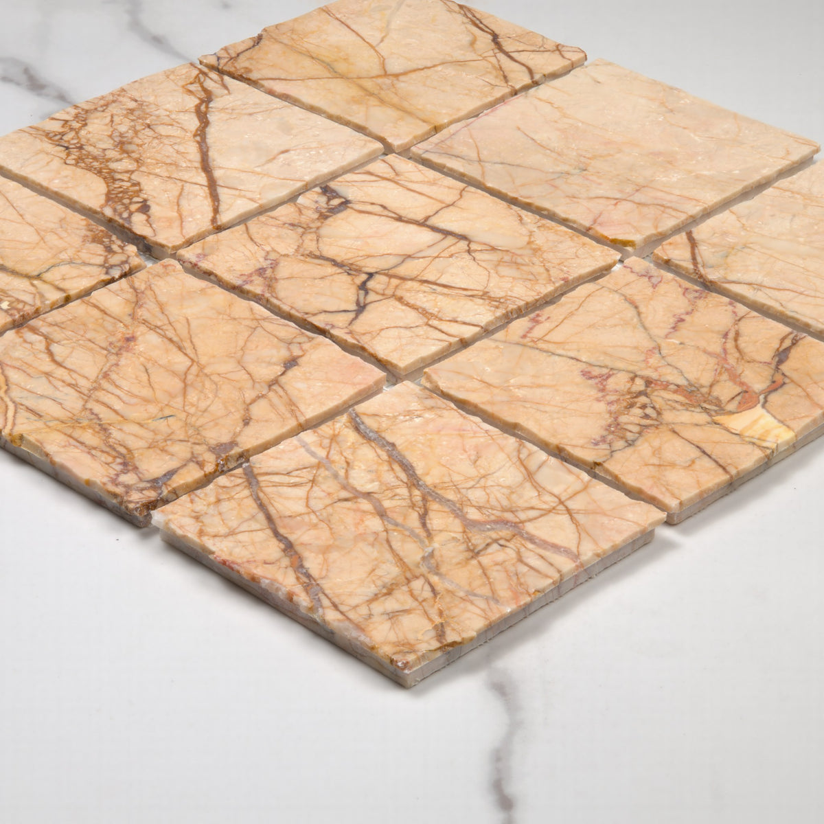 Elementa Cream Block Mosaic 100x100mm angle view