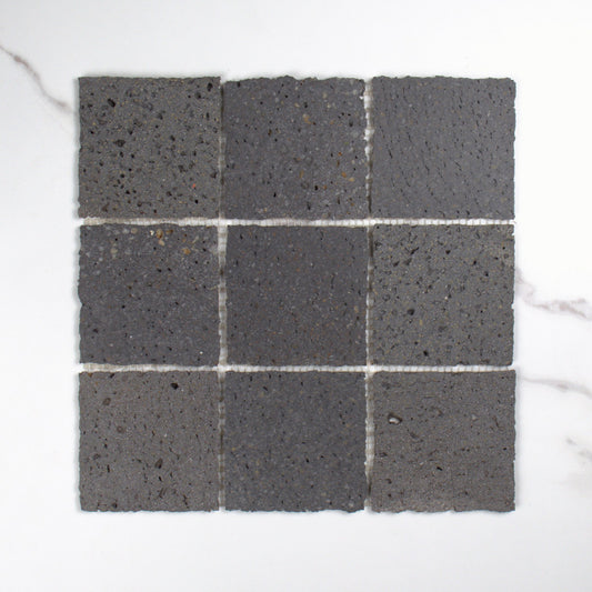 Elementa Travertine Black Mosaic 100x100mm top view