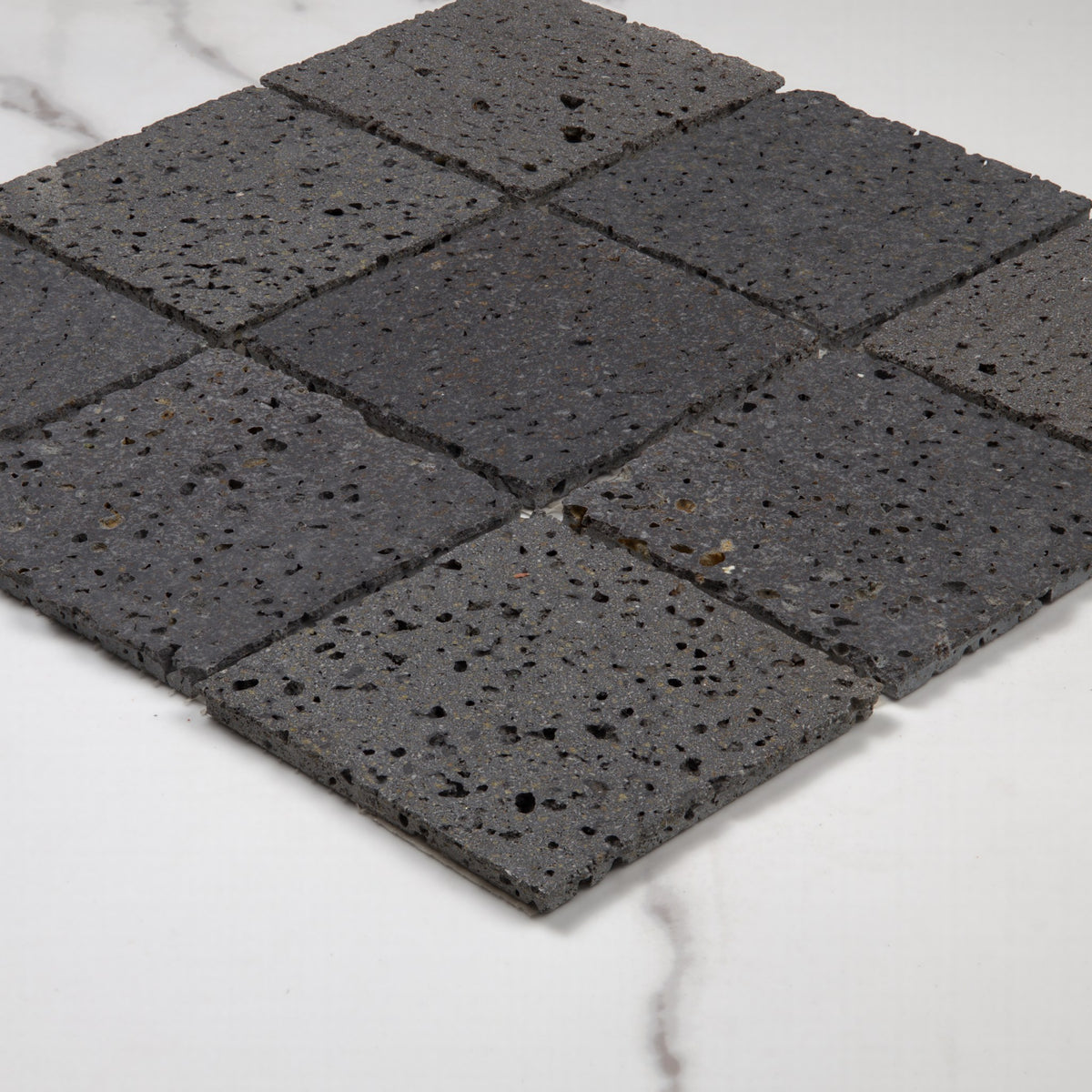 Elementa Travertine Black Mosaic 100x100mm angle view