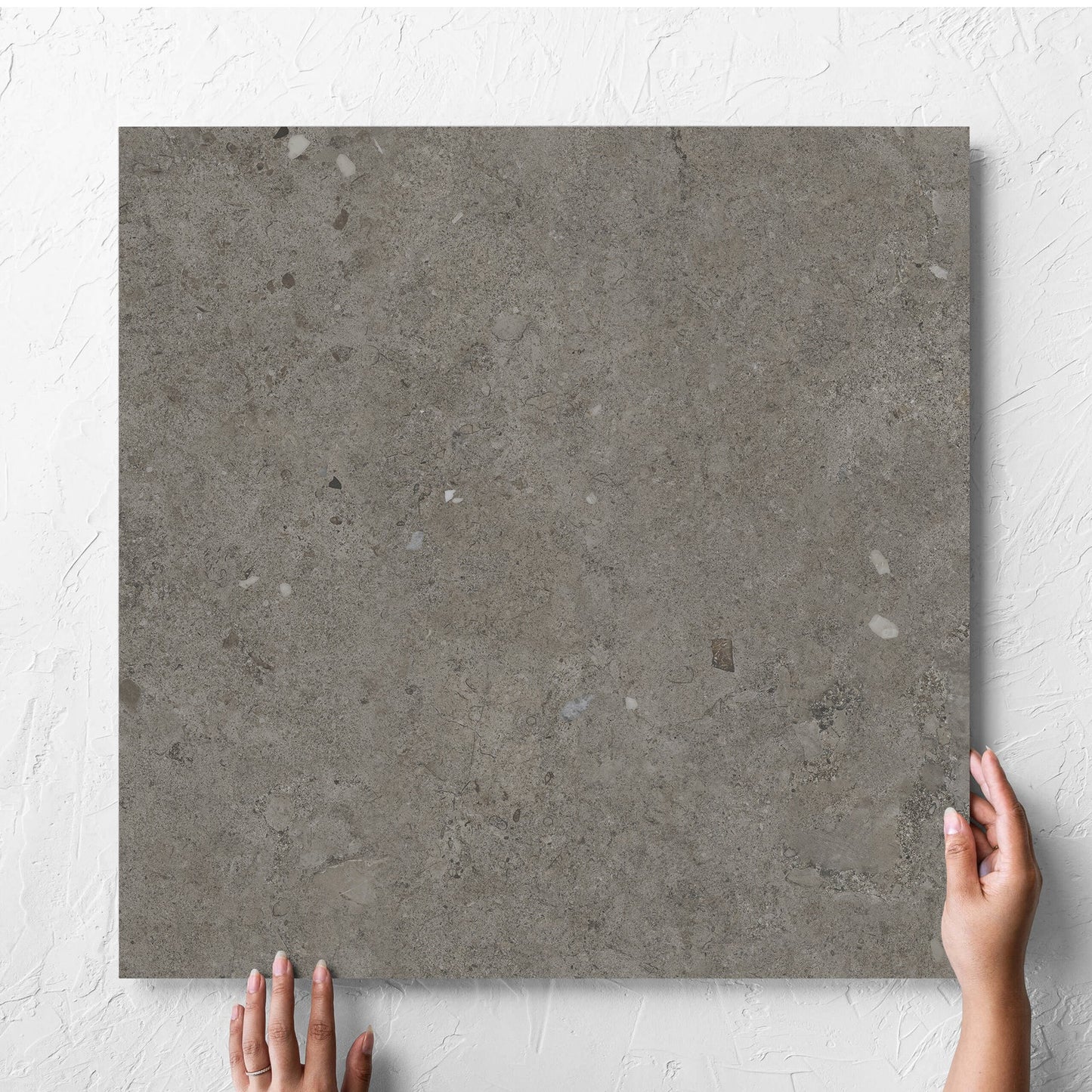 Brescia Earth Grafite Matt 600x600mm hand 5