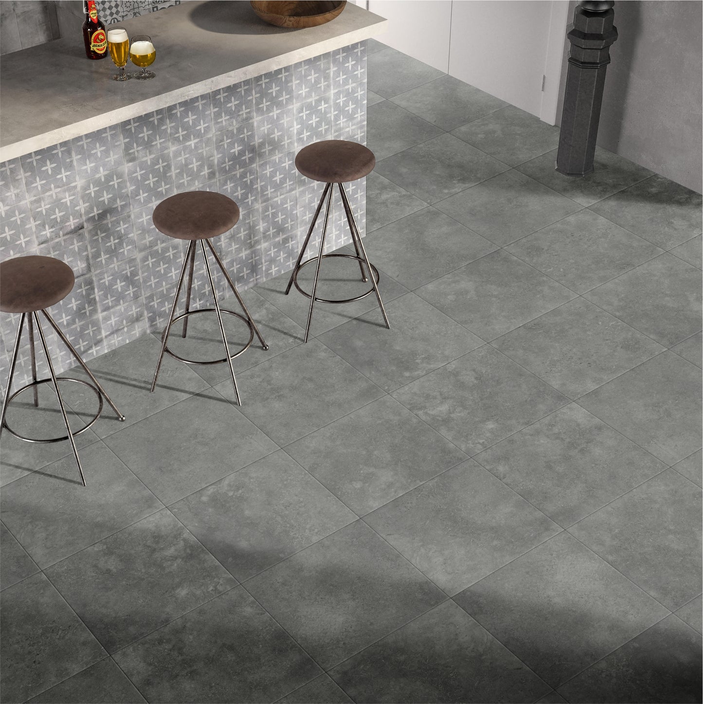Fossil Stone Coal Matt 450x450mm lifestyle