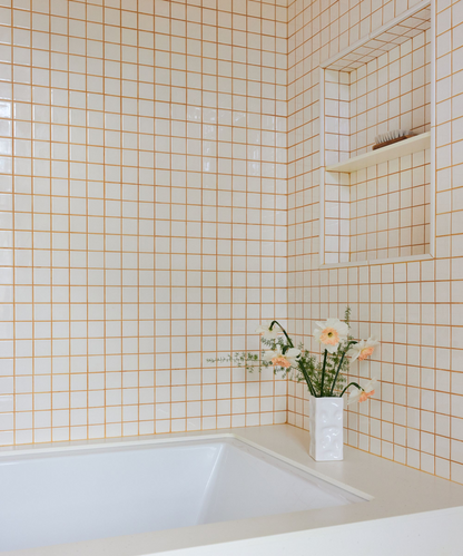 White Gloss Porcelain Glazed 48x48mm Square