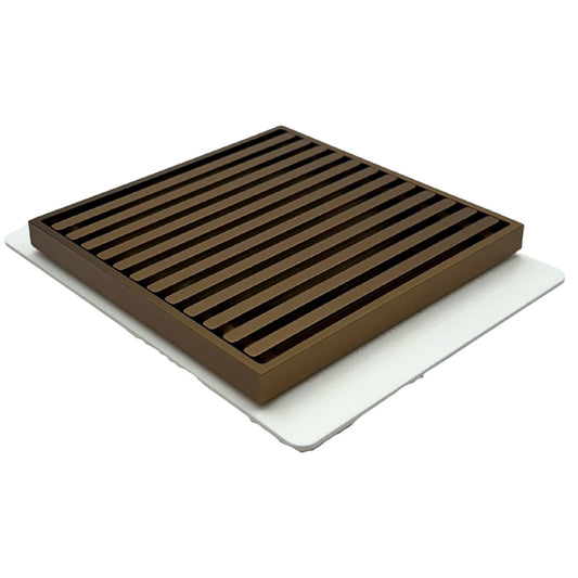 Grate Floor Waste with Puddle Flange Copper 100mm Outlet 115x115mm