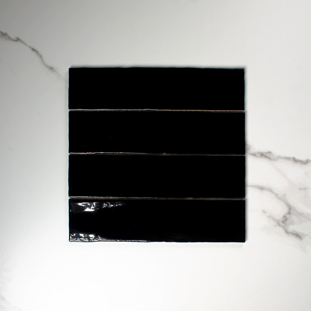 handmade gloss black 75x300mm top view