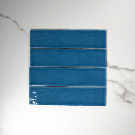 handmade gloss denim 75x300mm top view