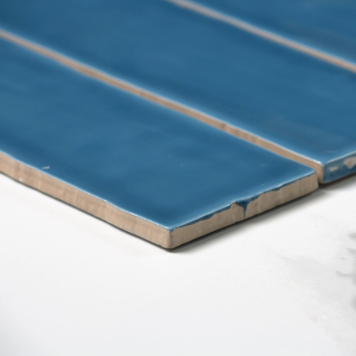 handmade gloss denim 75x300mm angle view