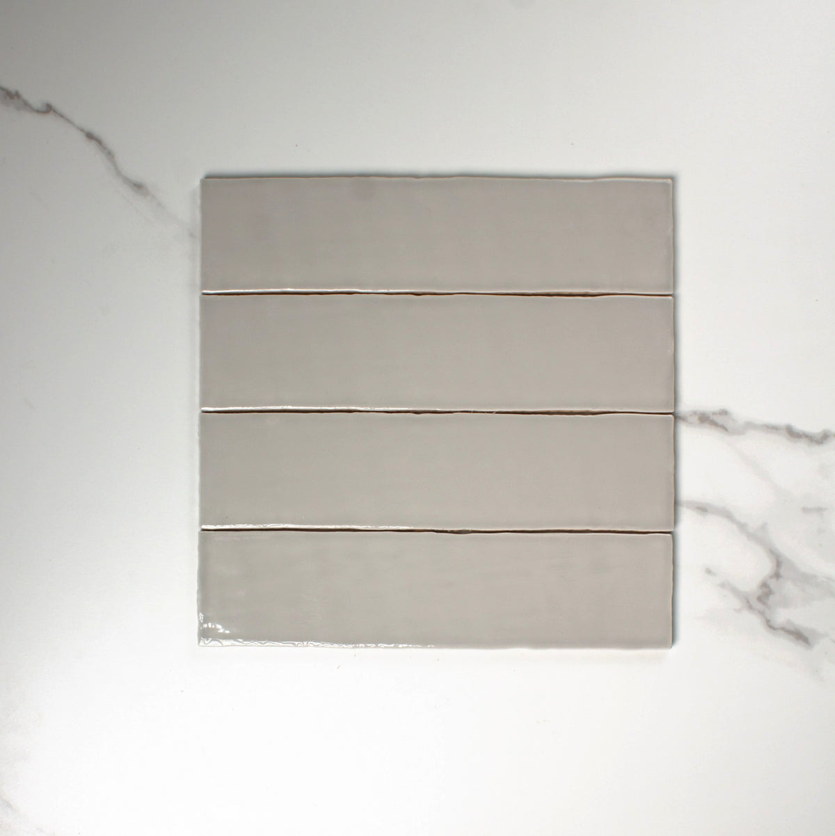 handmade gloss grey 75x300mm top view