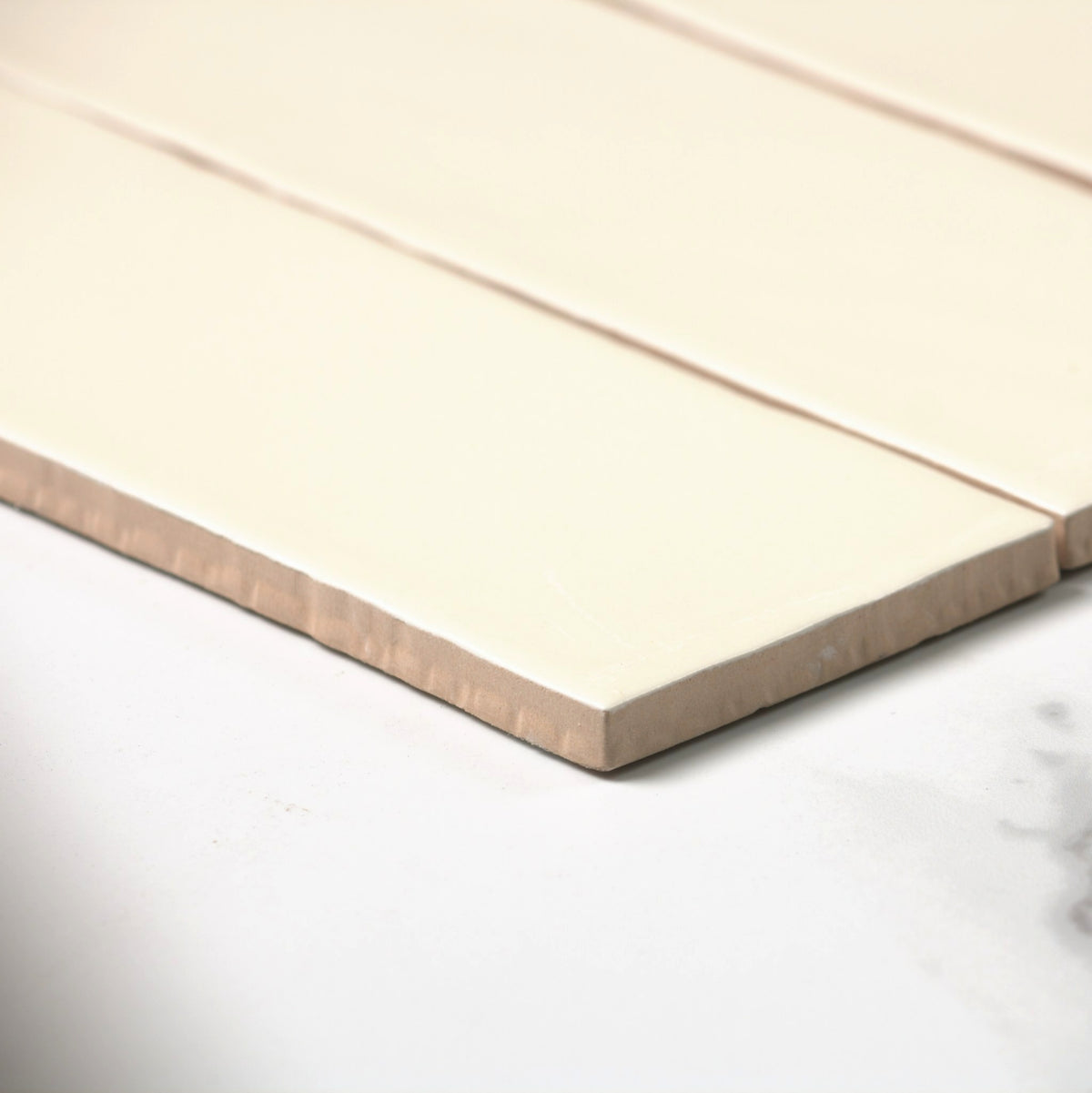handmade gloss ivory 75x300mm angle view