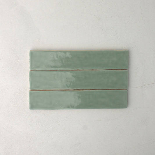 Spanish Handmade Gloss Jade 75x300mm top view