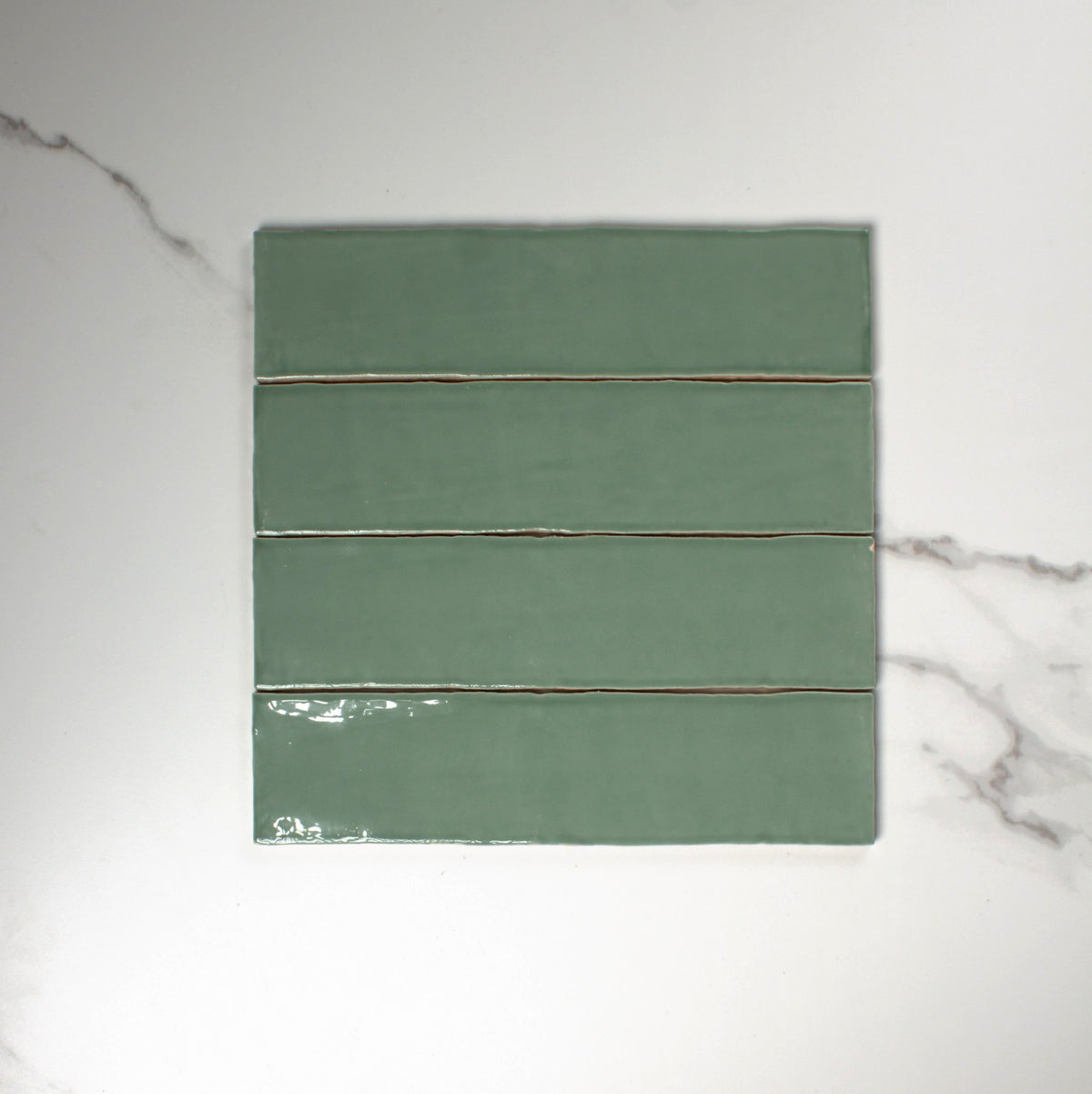 handmade gloss jade 75x300mm top view