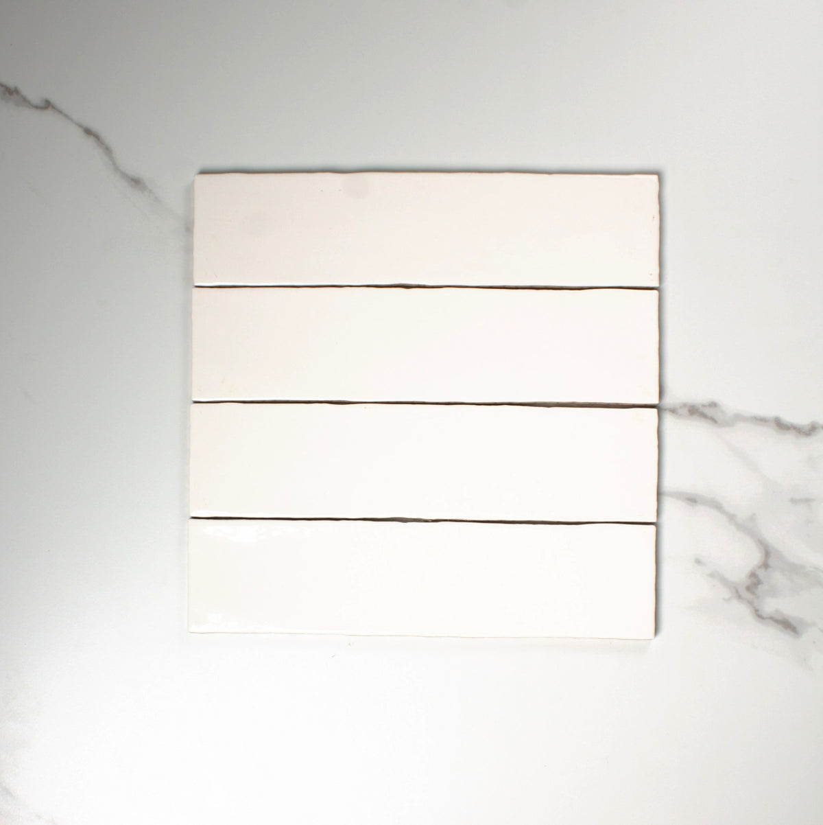 handmade gloss milky white 75x300mm top view