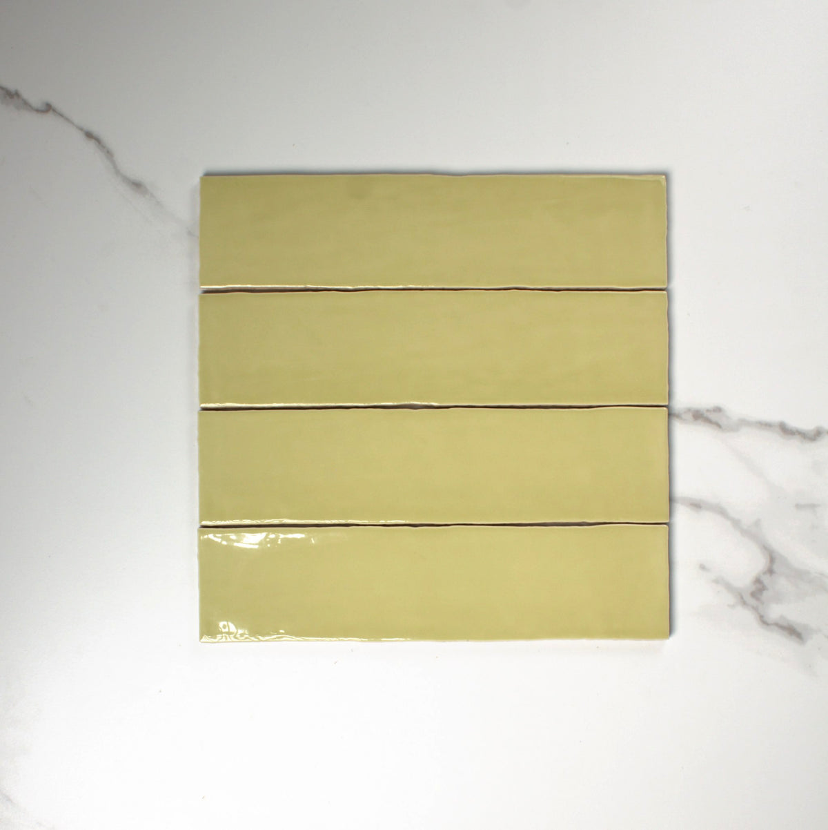 handmade gloss pistachio 75x300mm top view