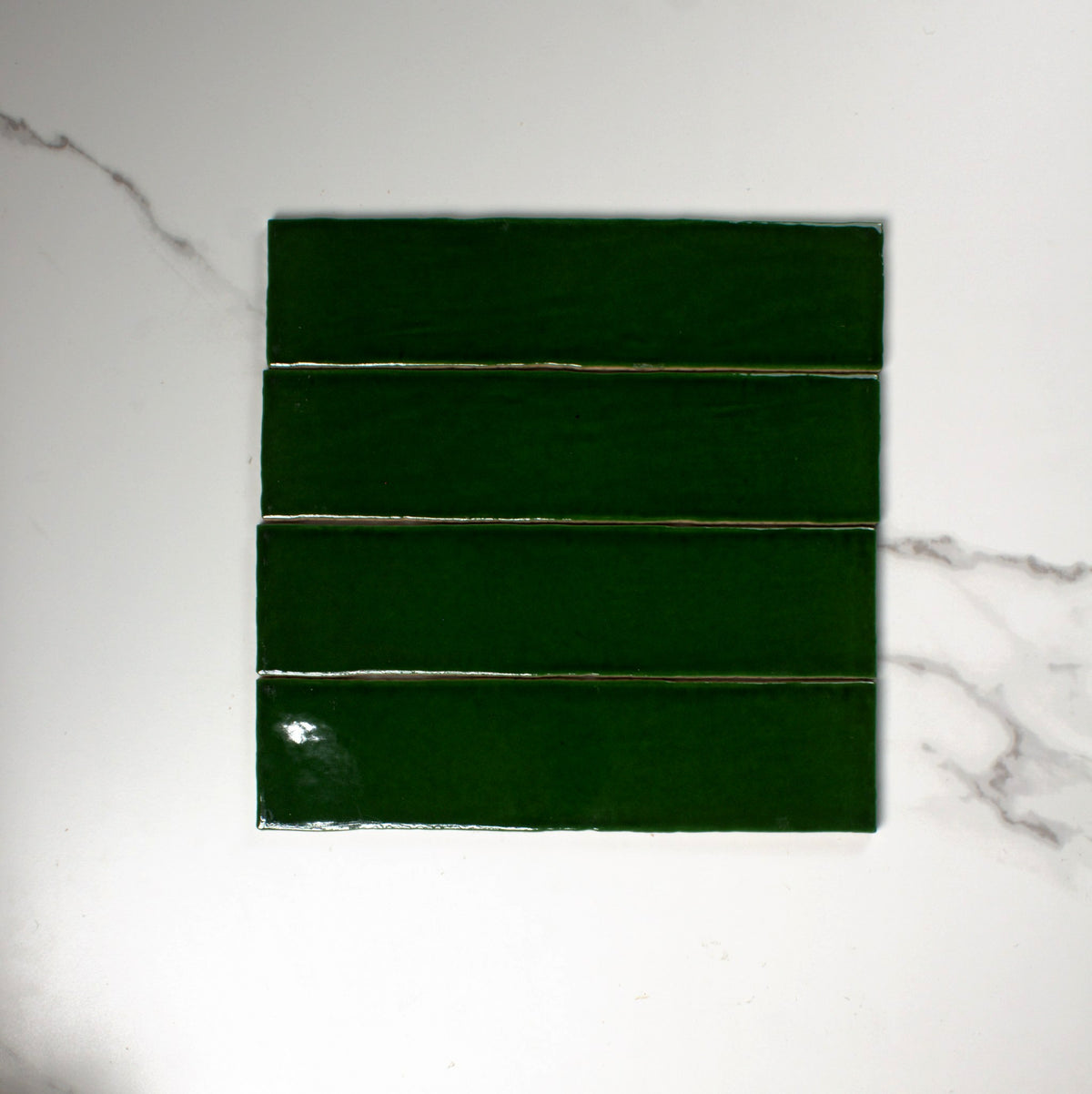 handmade gloss verde cobre 75x300mm top view