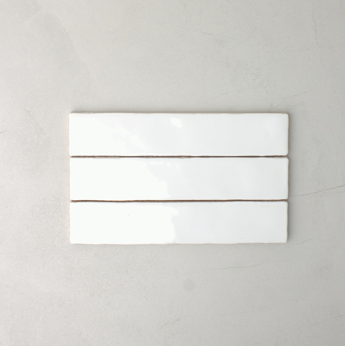 Spanish Handmade Gloss White 75x300mm top view