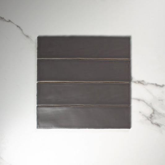 handmade matt antracite 75x300mm top view