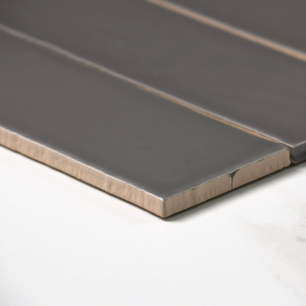 handmade matt antracite 75x300mm angle view
