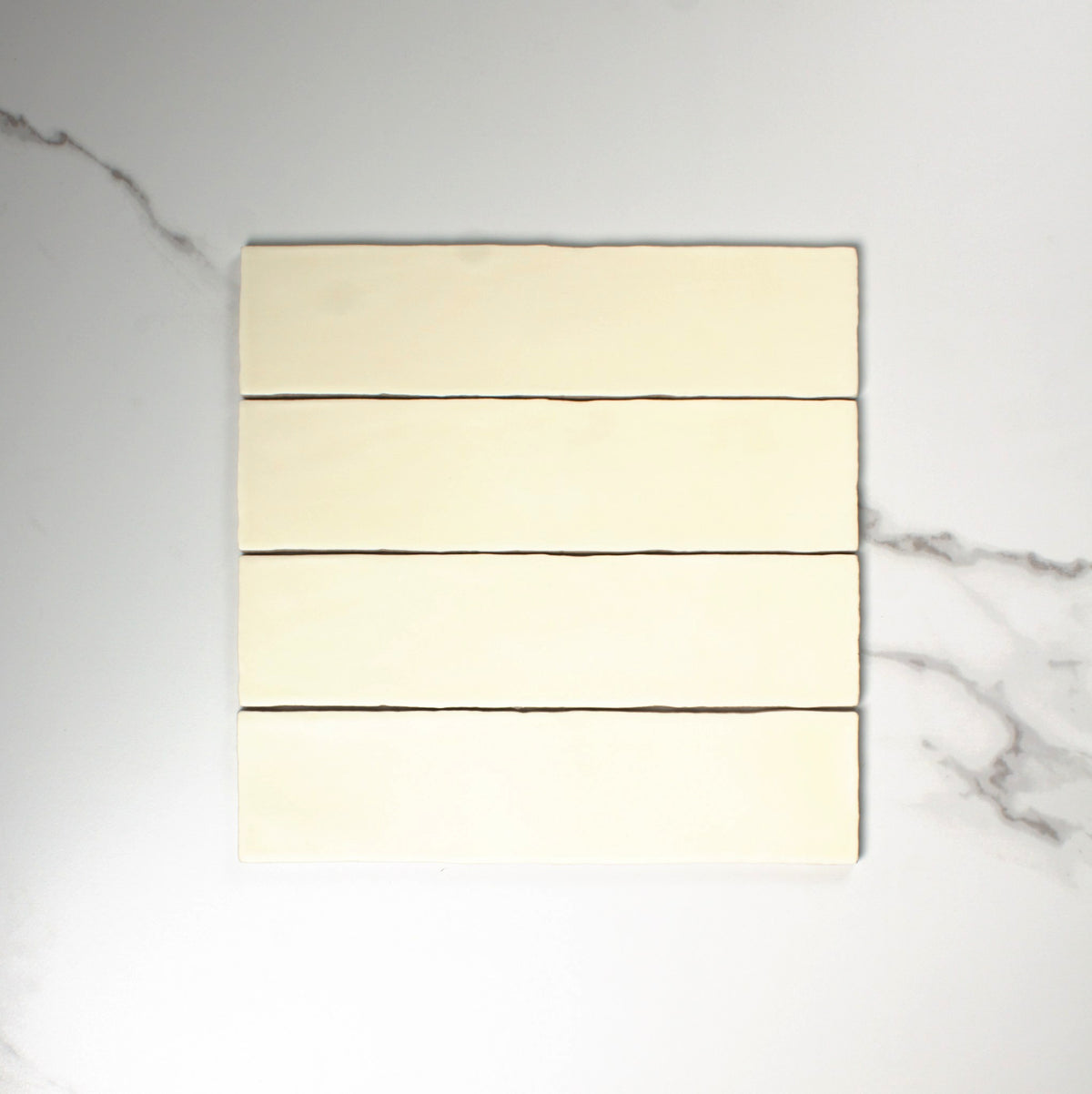 handmade matt ivory 75x300mm top view
