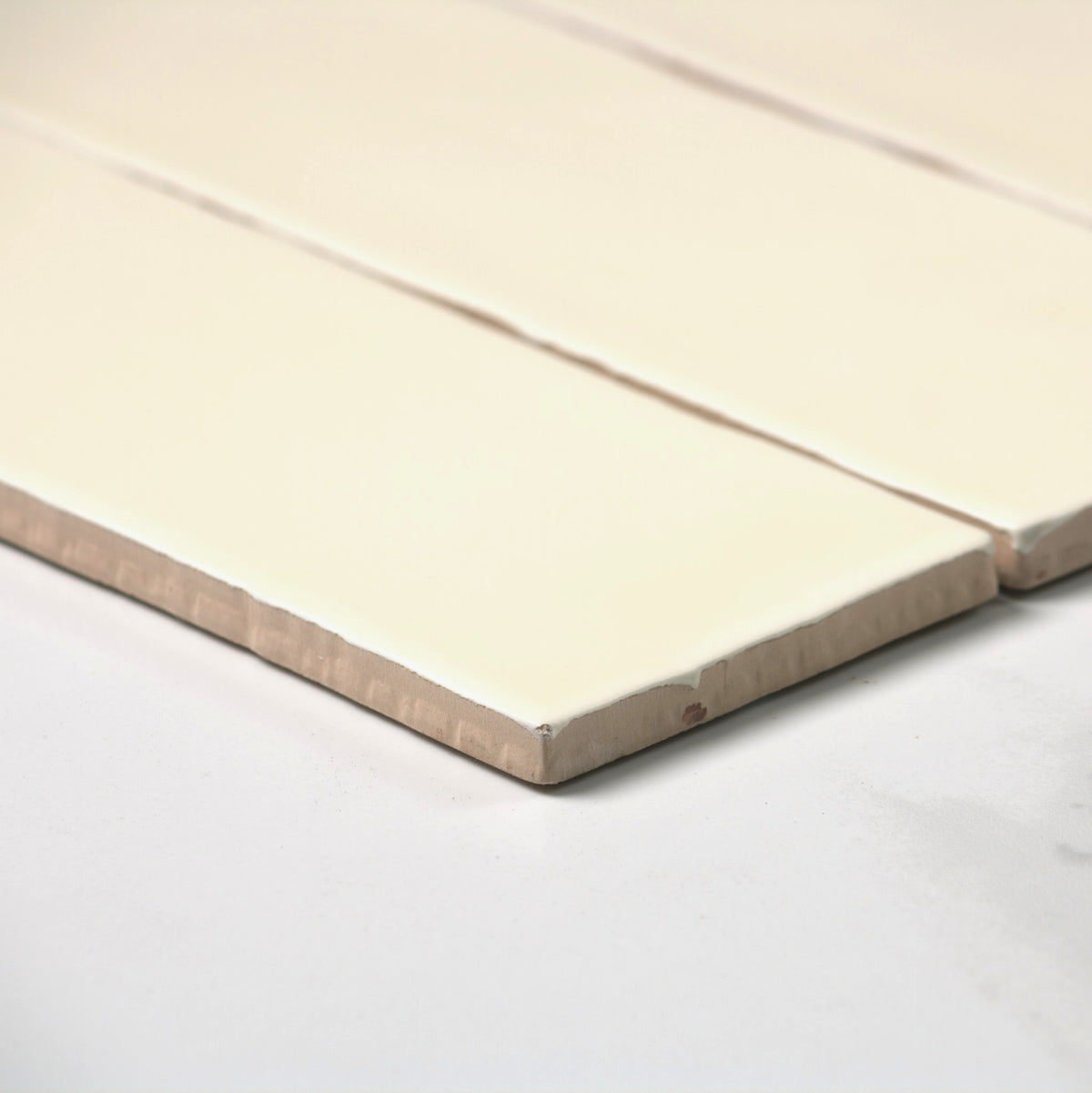 handmade matt ivory 75x300mm angle view