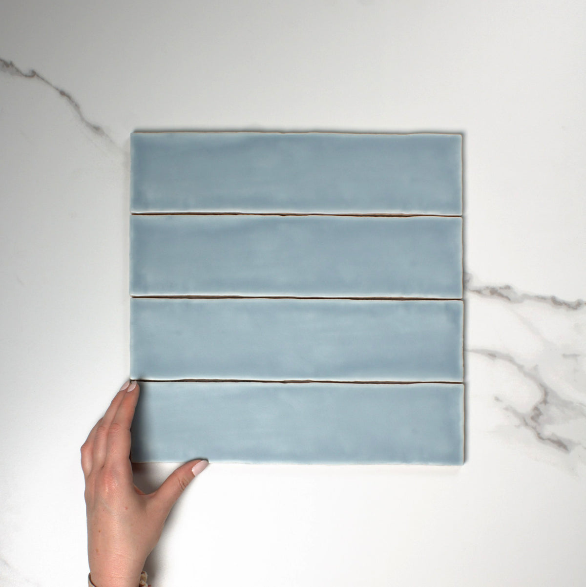 handmade matt ocean 75x300mm top view