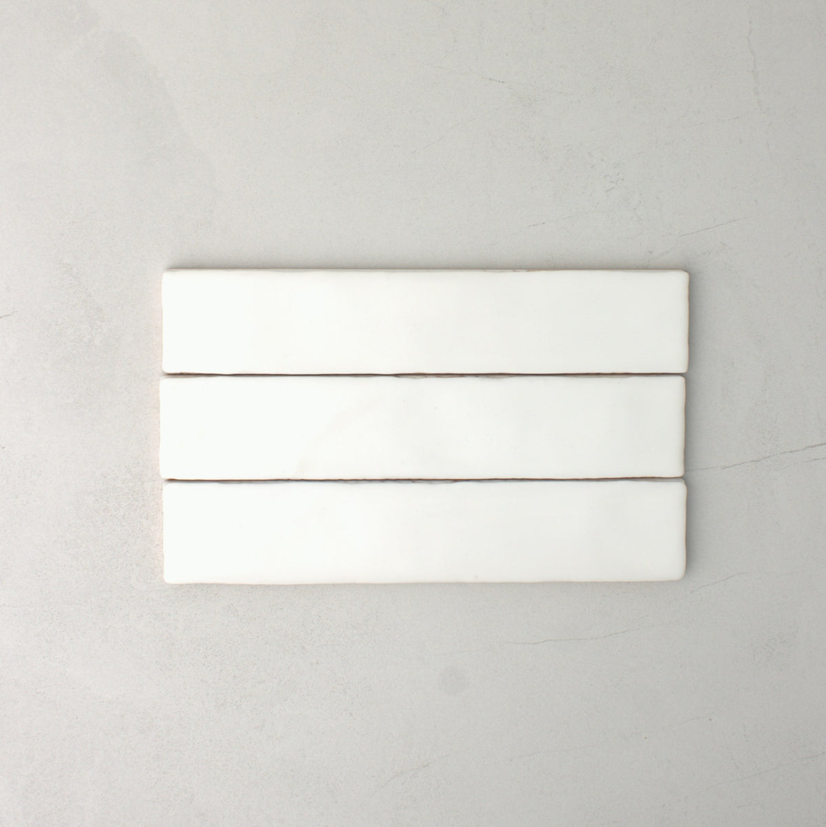 Spanish Handmade Matt White 75x300mm top view
