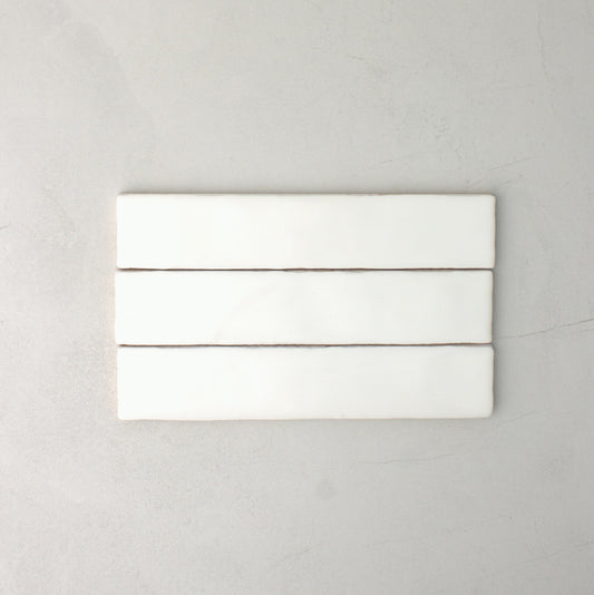 Spanish Handmade Matt White 75x300mm top view