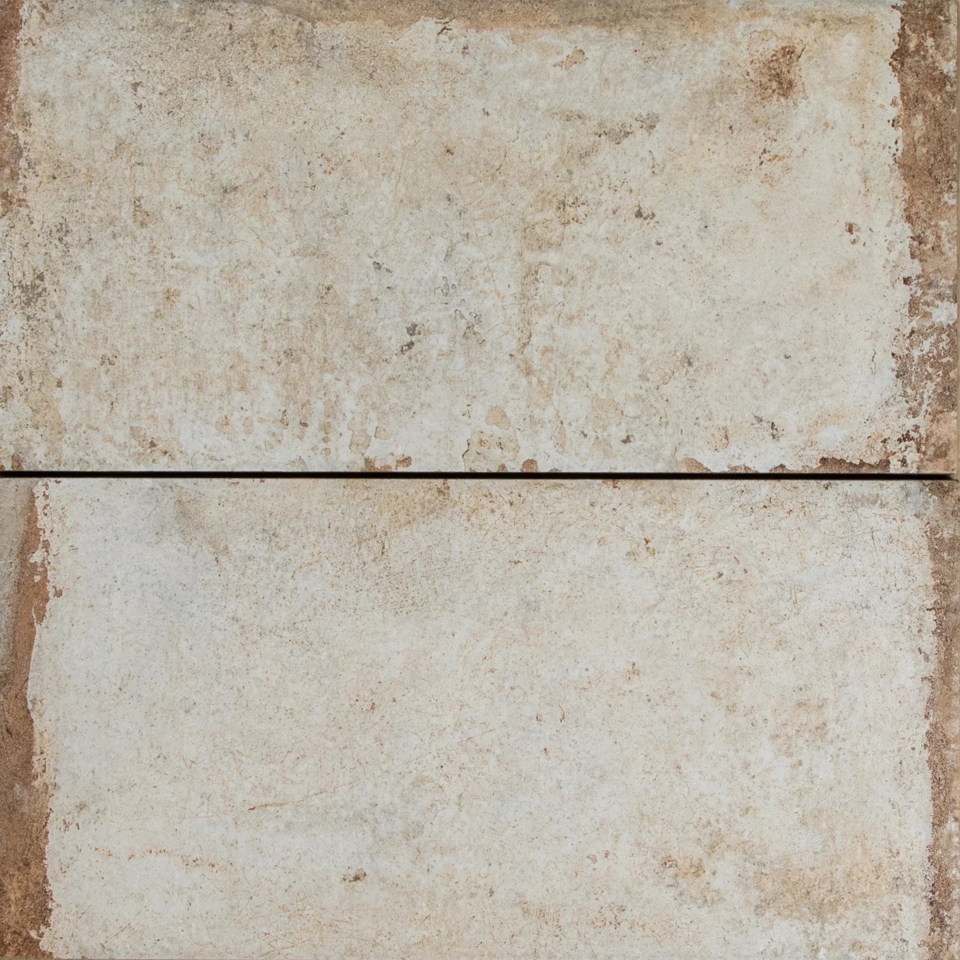 Close-up texture detail of Havana Sugar Cane 200x400mm tiles showing a weathered, aged finish in warm cream and sandy beige tones with rustic surface variation.