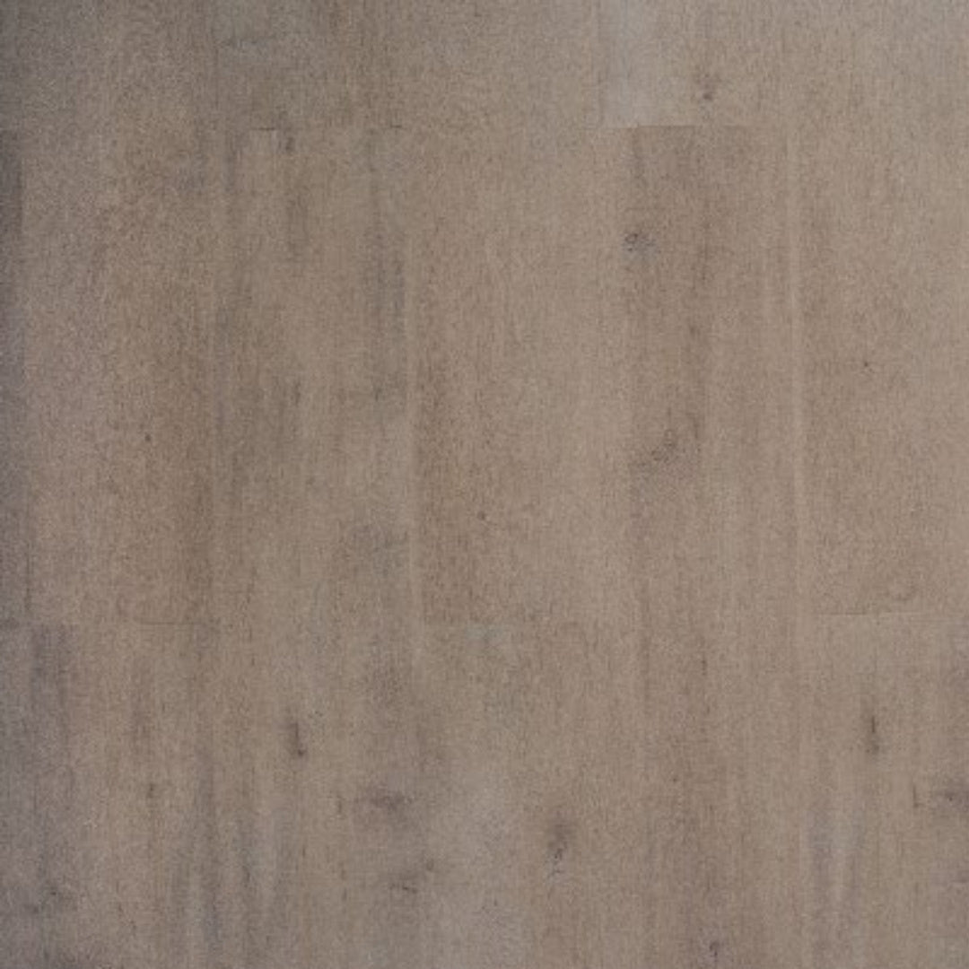 Close-up surface texture of Ivory Beige Elegant SPC Hybrid 6.5mm Flooring 5+1.5mm showing warm grey-beige wood-grain finish with subtle natural variation.
