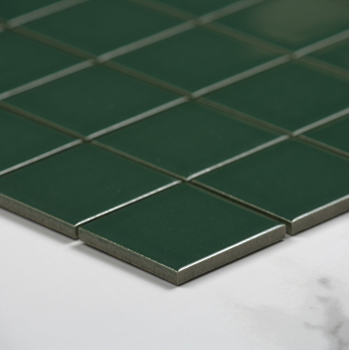 Jade Gloss Porcelain Glazed Square 48x48mm angle view