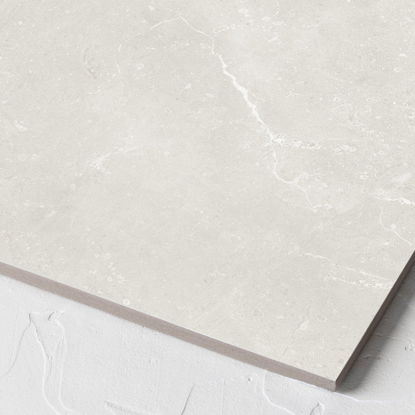 Corner close-up of the Kashmir Natural Matt 300x300mm tile showing the matt surface and the edge profile