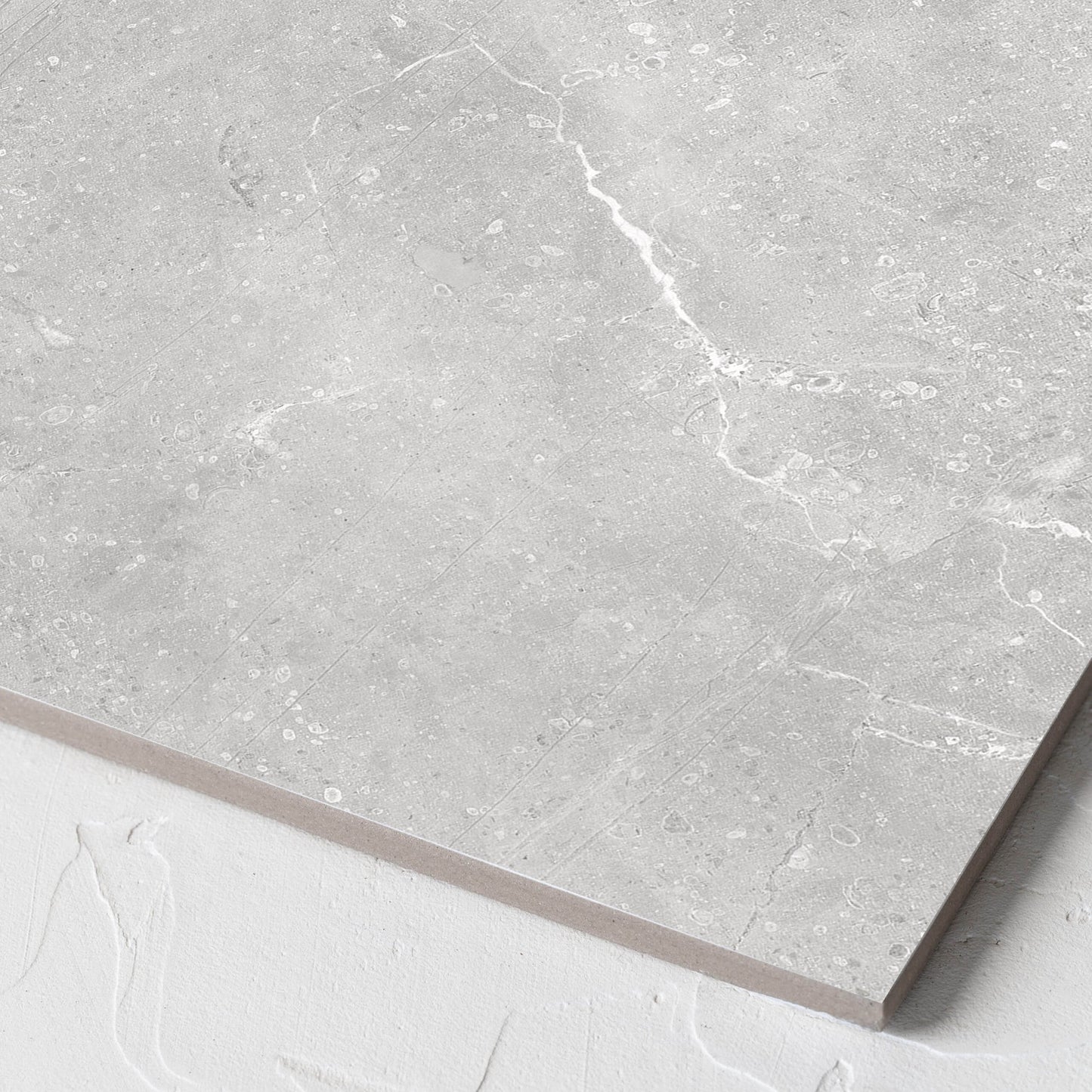 Corner close-up of the Kashmir Stone Matt 300x300mm tile showing the matt surface and the edge profile