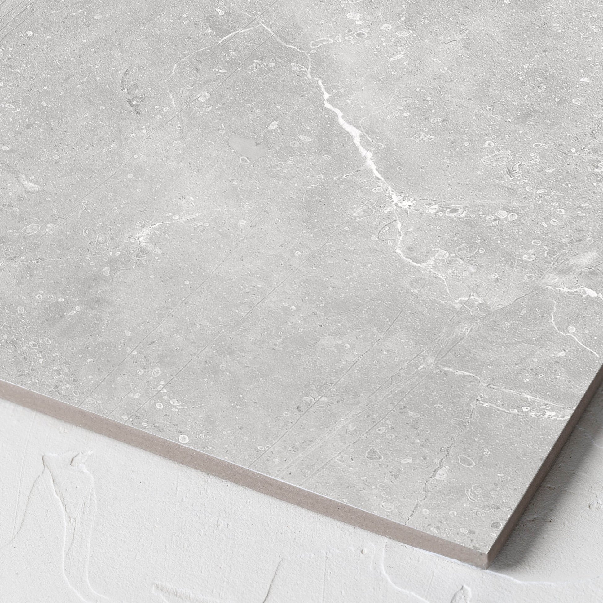 Corner close-up of the Kashmir Stone Matt 300x300mm tile showing the matt surface and the edge profile
