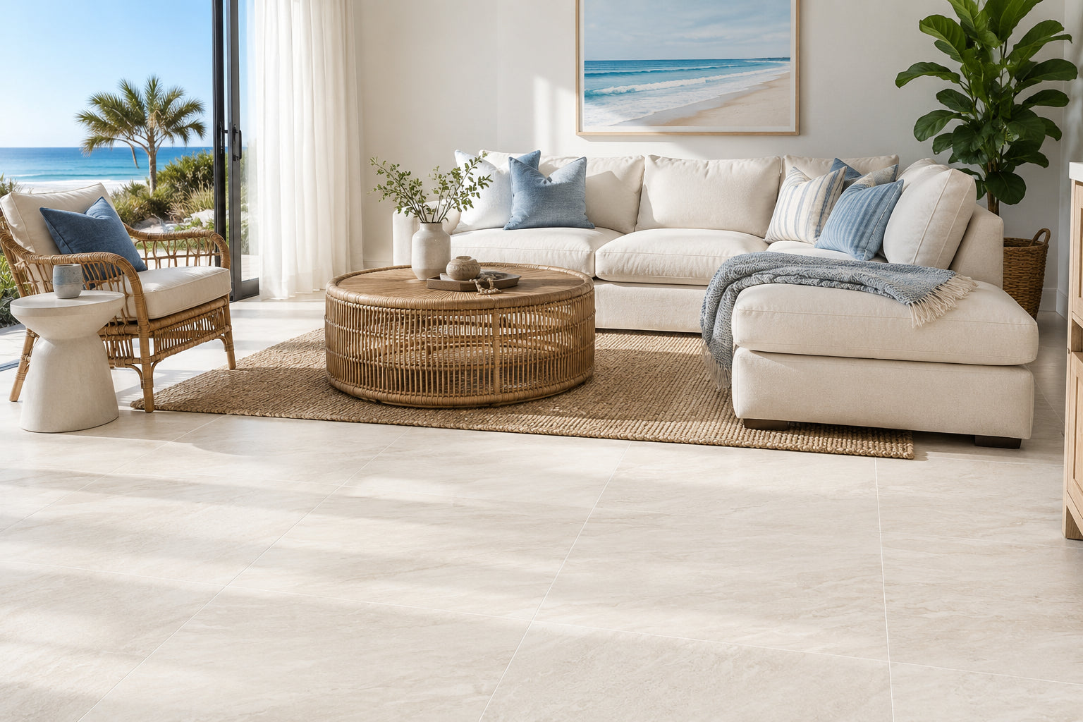 Kora Stone Chalk Grip 600x600mm lifestyle