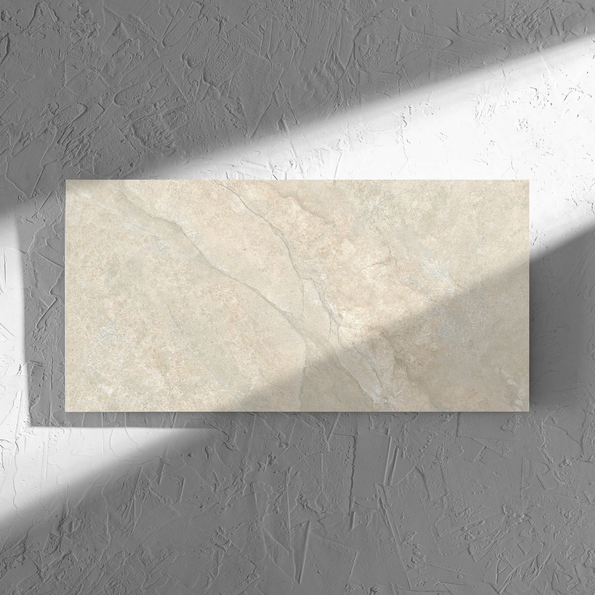 Lakestone Natural Matt 300x600mm tile in soft natural window light, showing the matt surface
