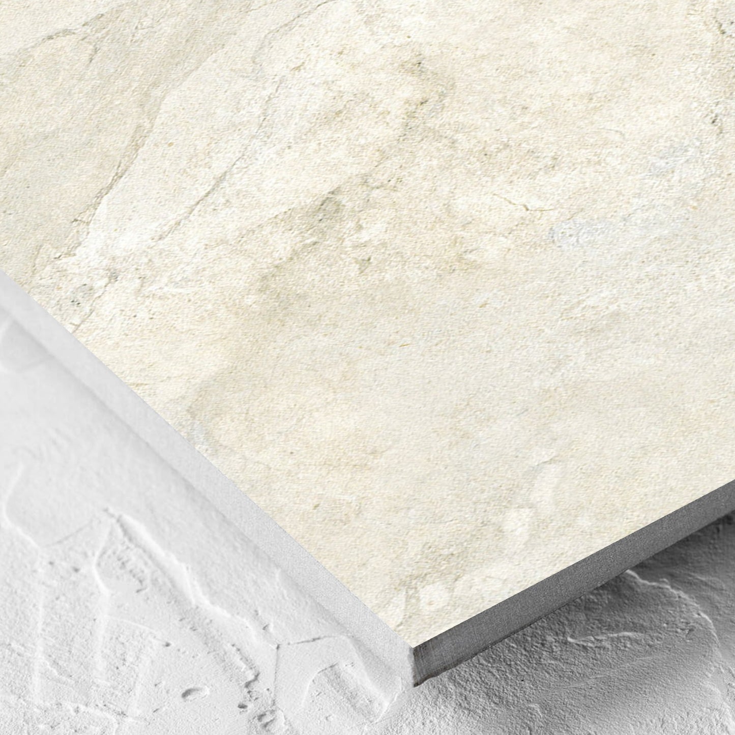Corner close-up of the Lakestone Sand Matt 300x600mm tile showing the matt surface and the edge profile