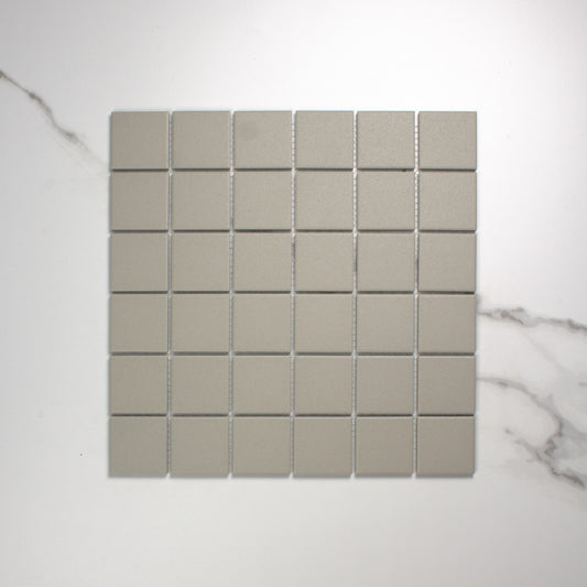 Marlowe Light Grey Matt Mosaic 48x48mm top view