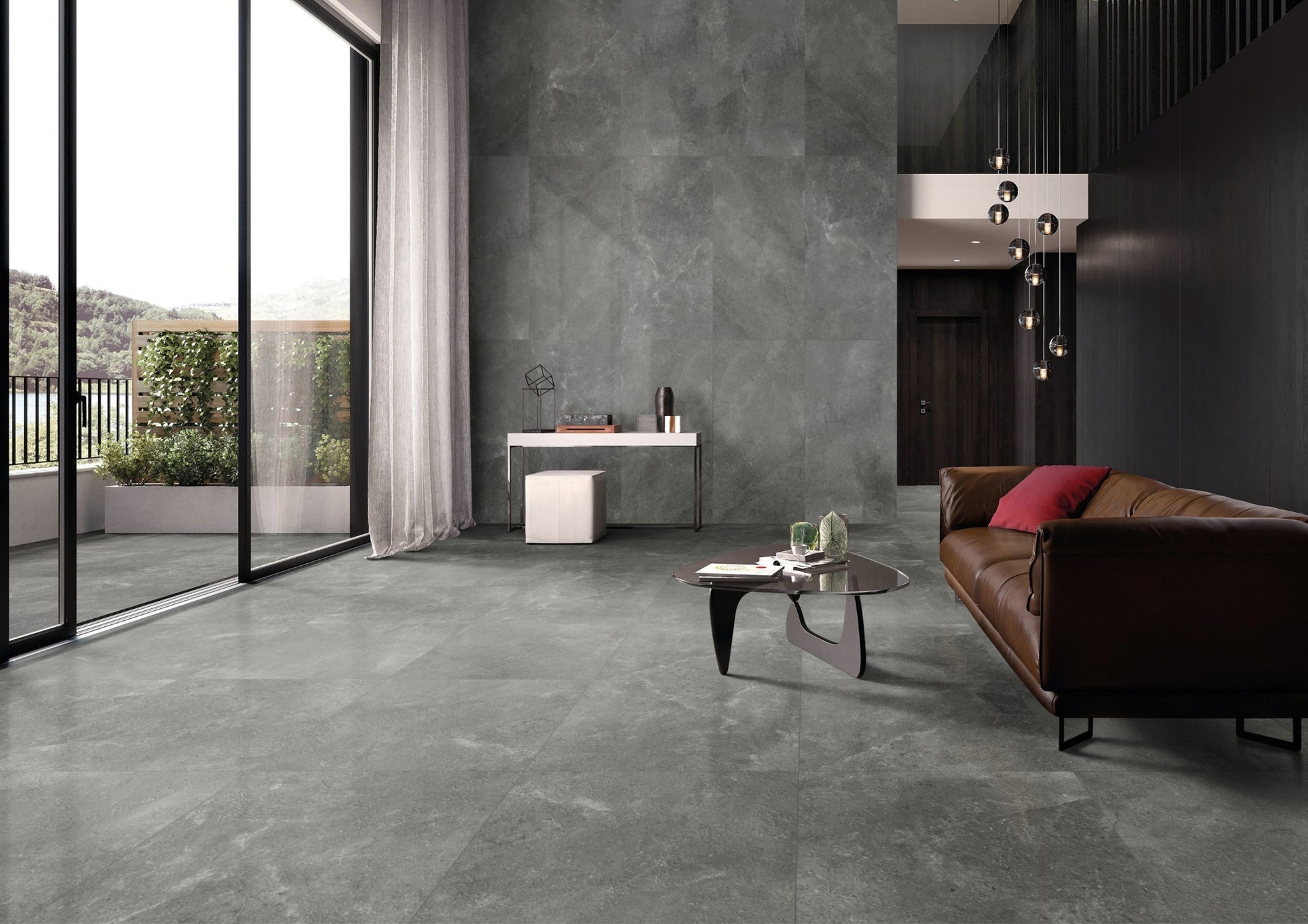 Lusso Midnight Amber 300x600mm lifestyle