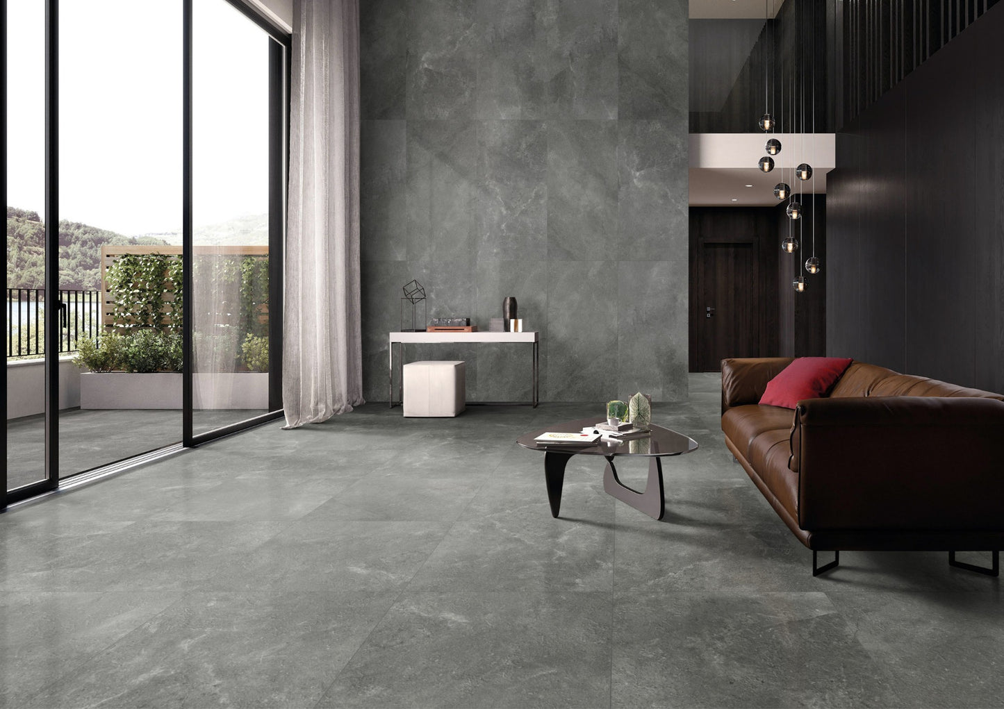 Lusso Midnight Amber 600x600mm lifestyle