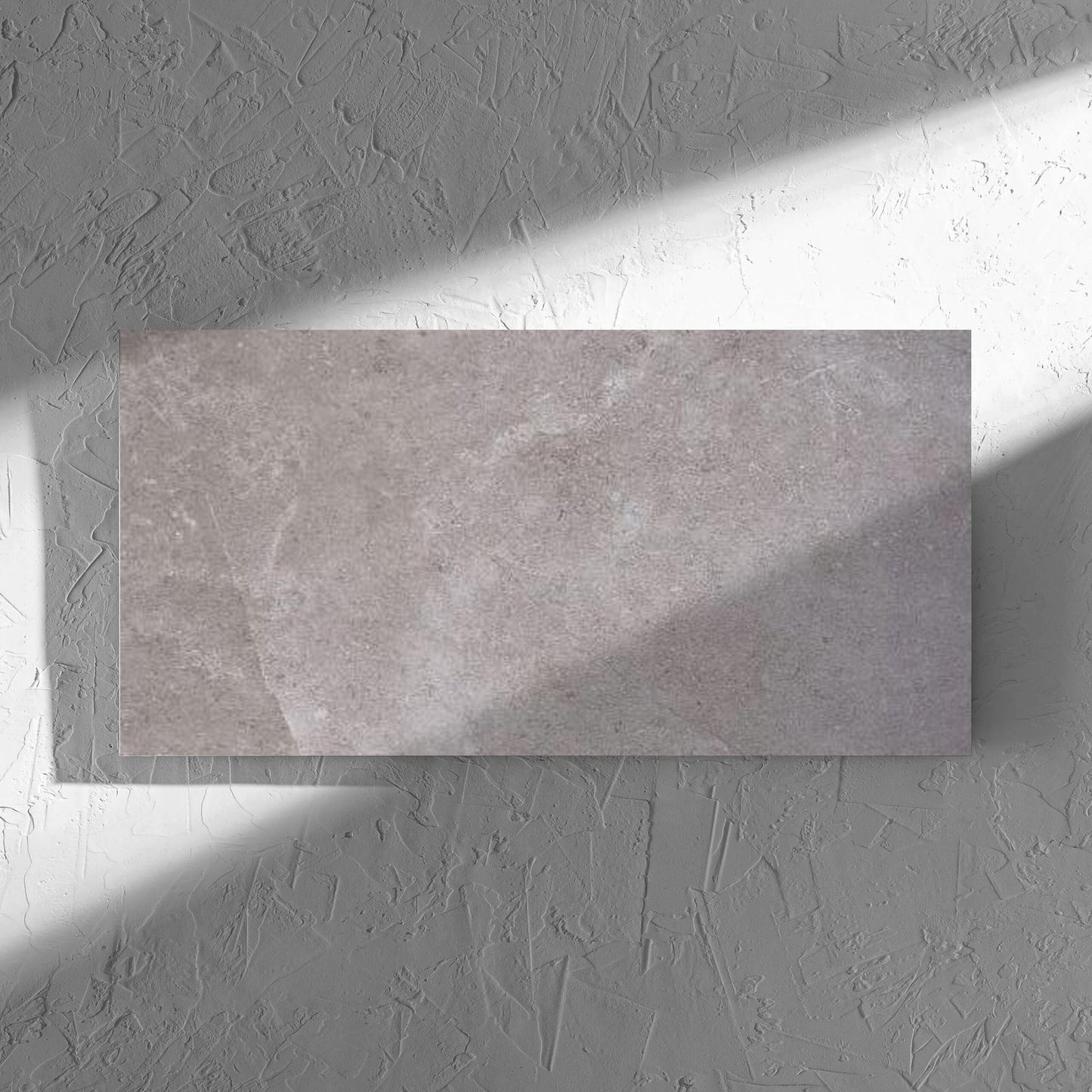 Lusso Terra Amber 300x600mm tile in soft natural window light, showing the matt surface