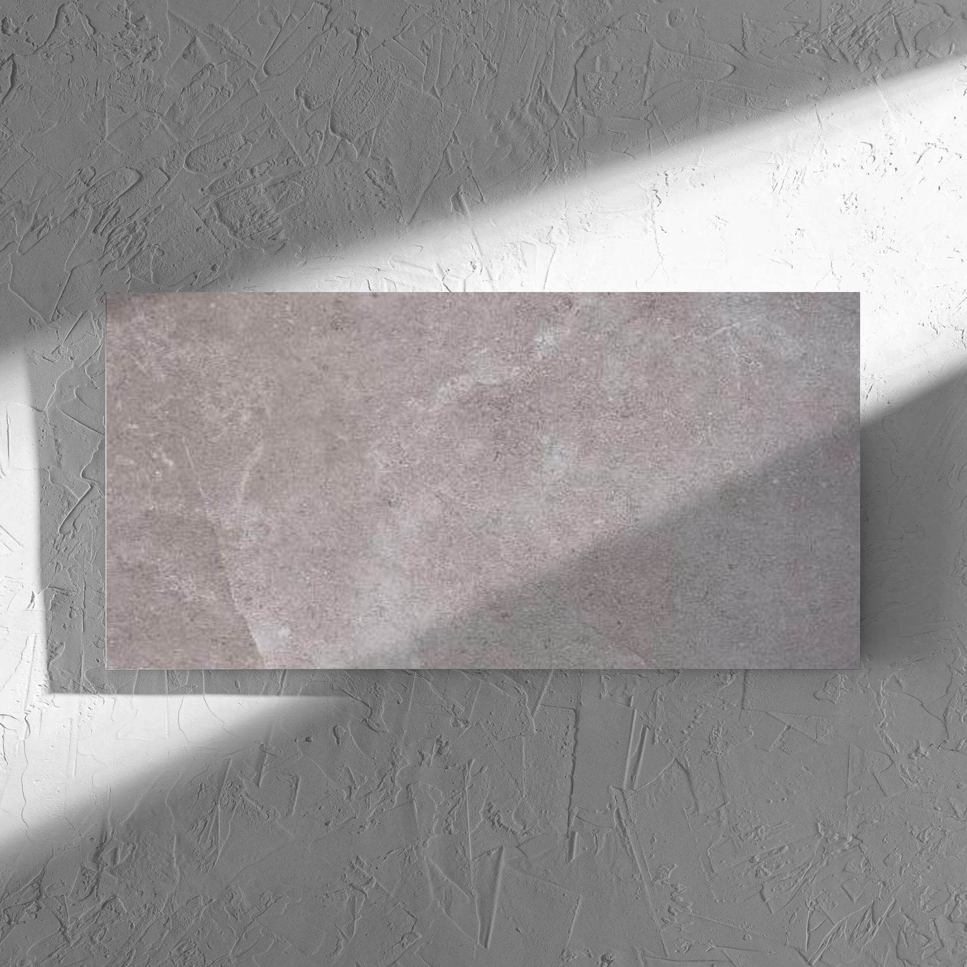 Lusso Terra Amber 300x600mm tile in soft natural window light, showing the matt surface