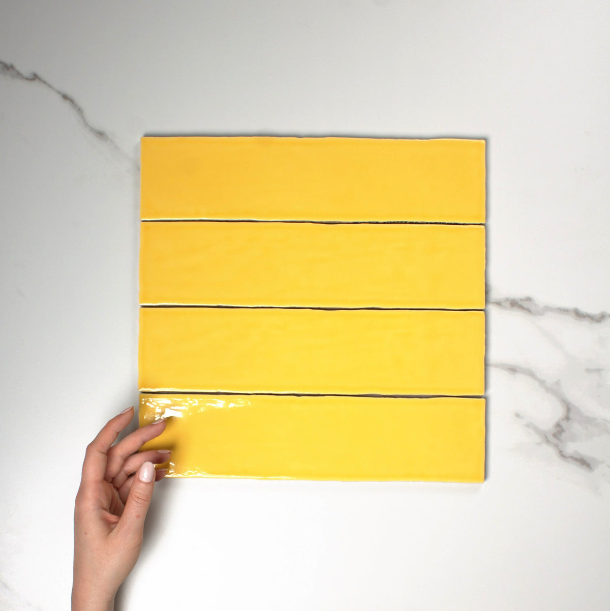 manual gloss yellow 75x300mm top view