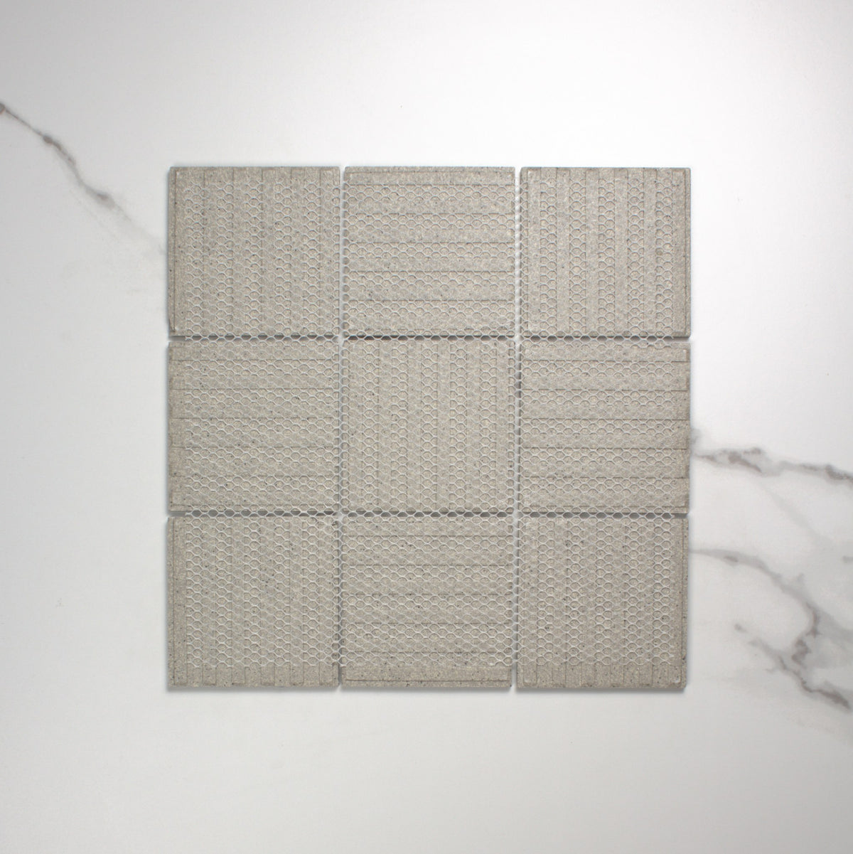 Marlowe Cement Speckled Matt Mosaic 97x97mm top view