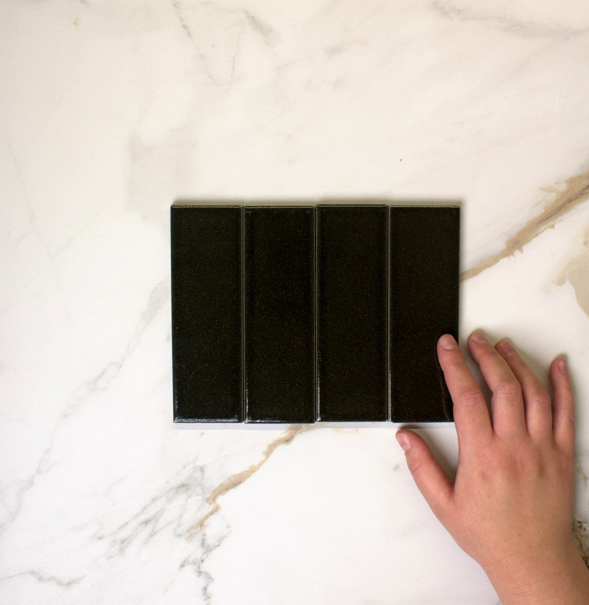 micare evergreen dark gloss 50x150mm top view