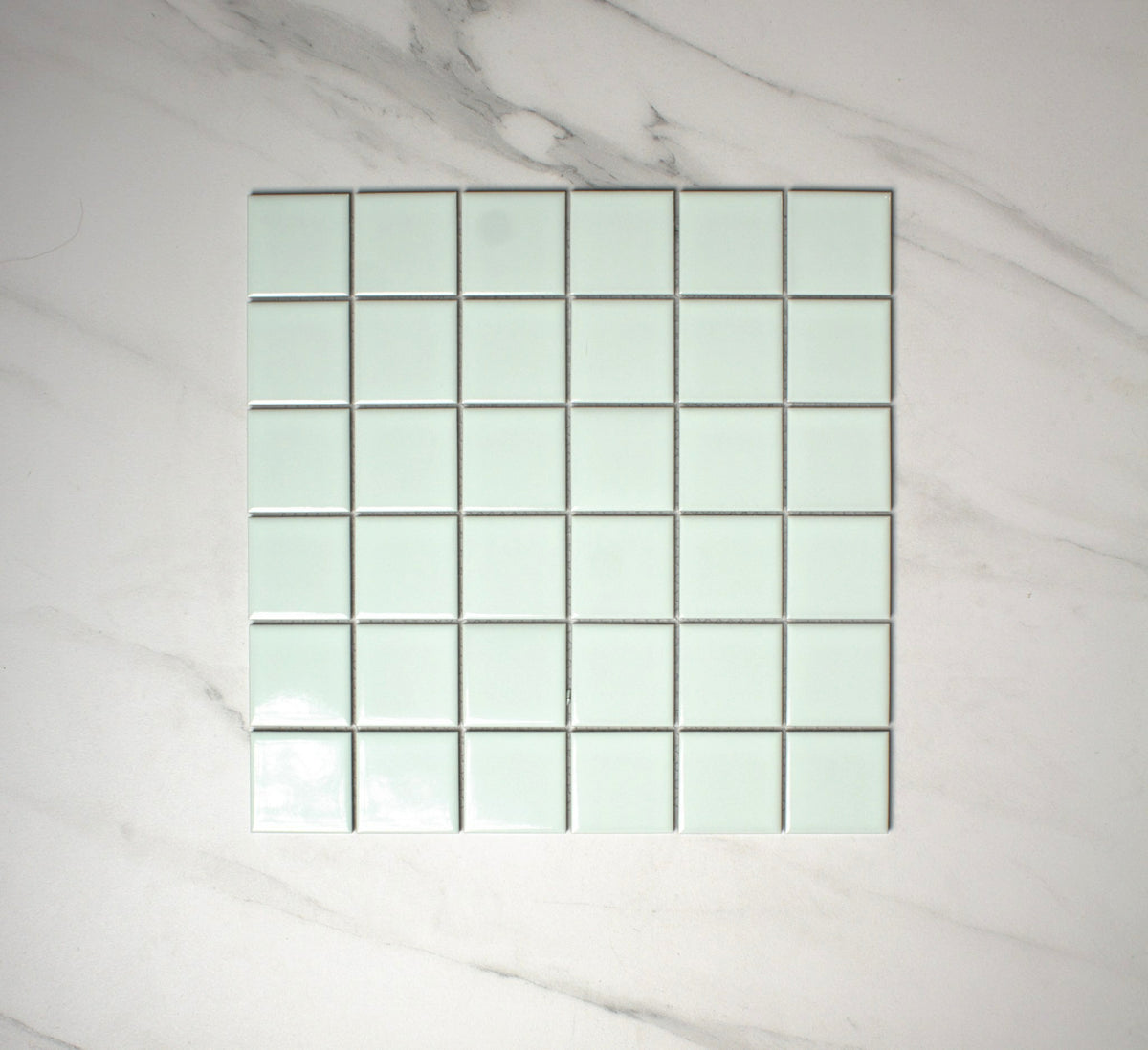 mint gloss porcelain glazed 48x48mm square top view