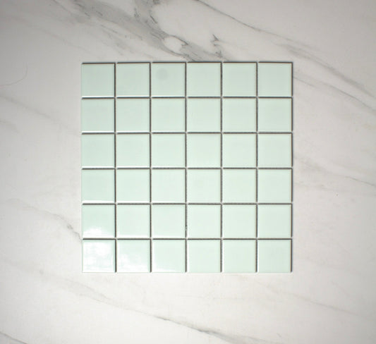mint gloss porcelain glazed 48x48mm square top view
