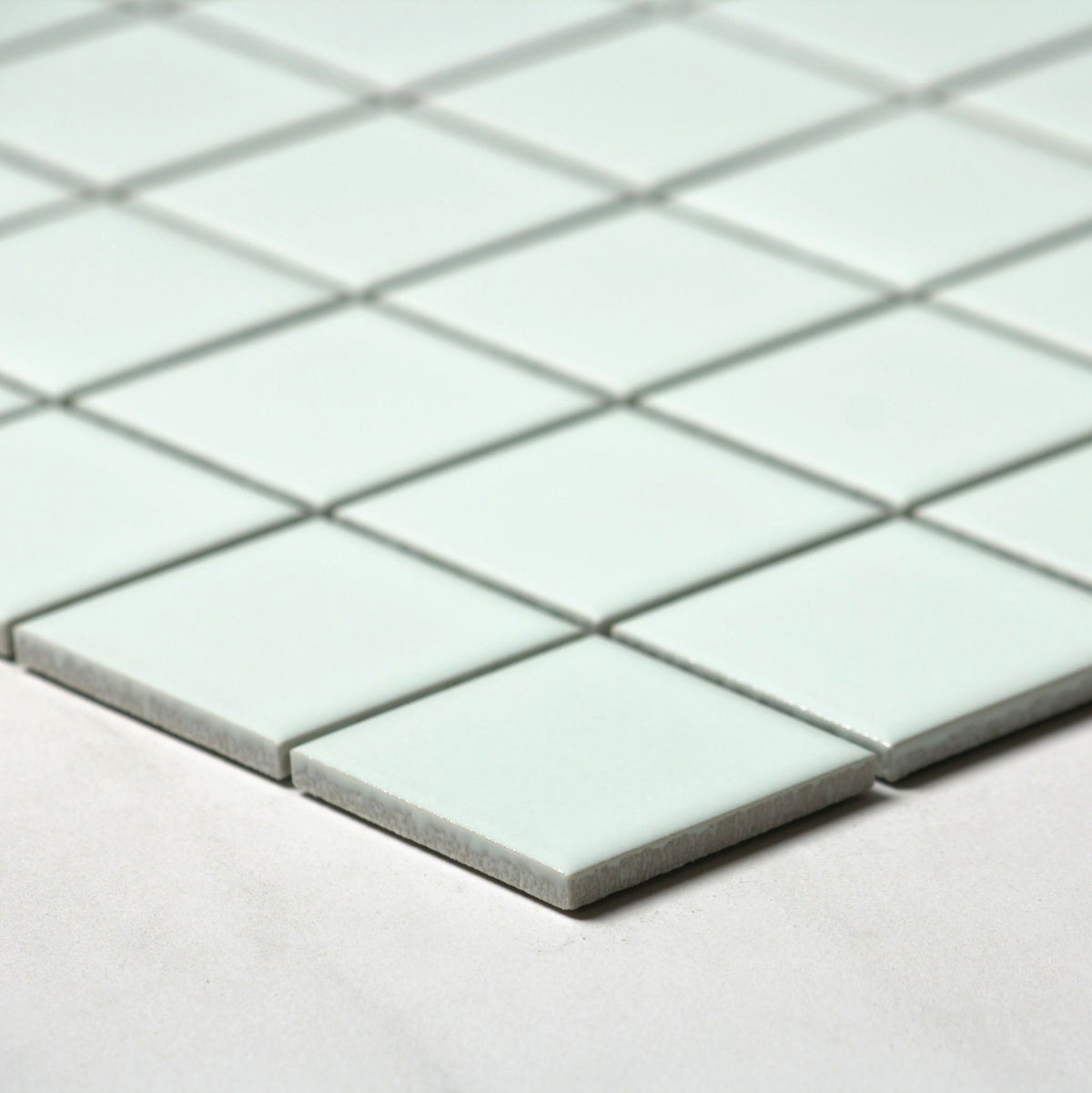 mint gloss porcelain glazed 48x48mm square angle view