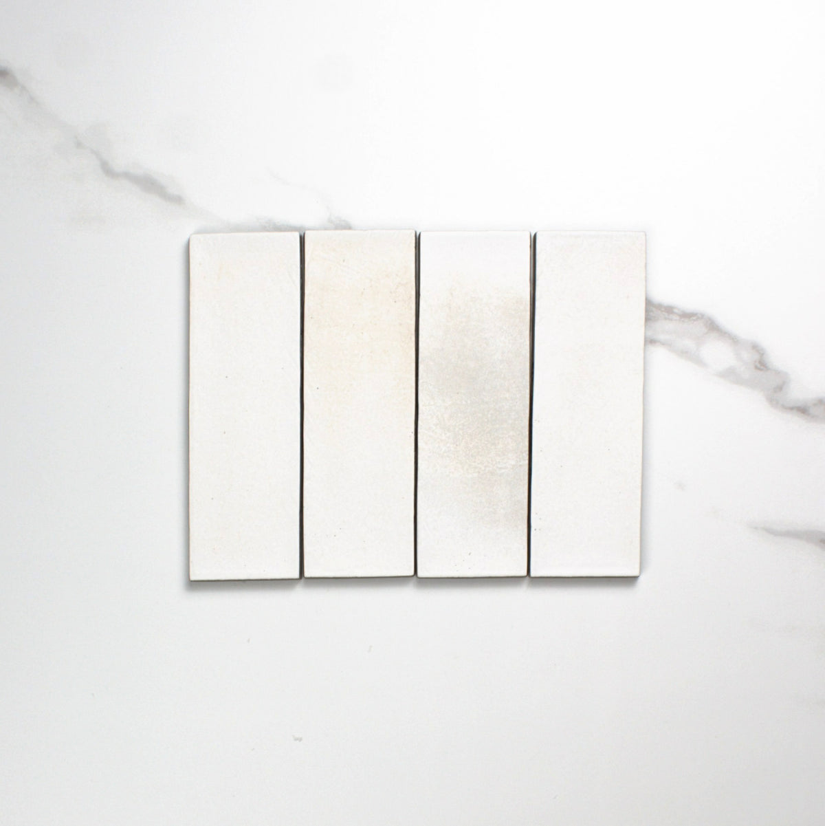 miyako chalk white matt 50x150mm top view