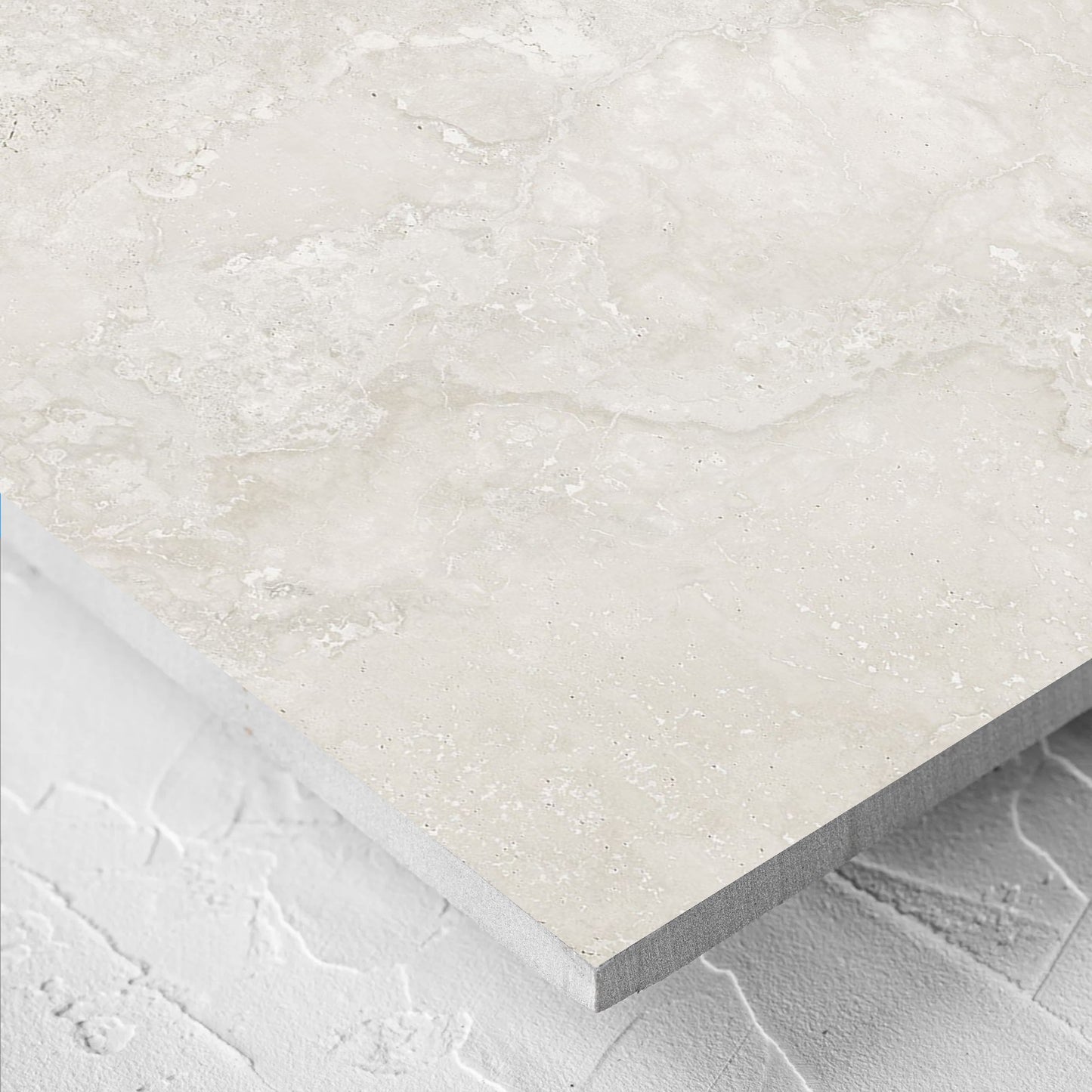 Close-up of the Norcia Travertine Light Bamboo Feature 600x1200mm tile showing the tile surface in detail